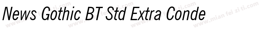 News Gothic BT Std Extra Condensed字体转换